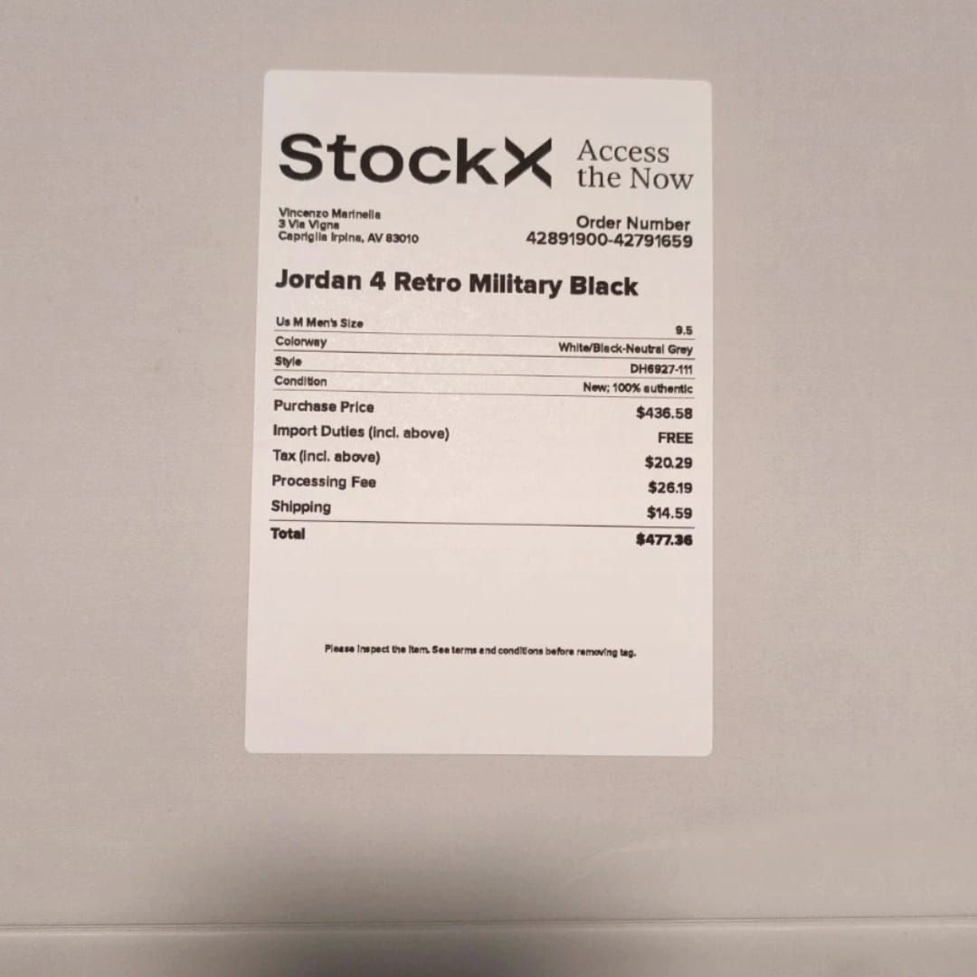 Air Jordan 4 Military Black – Taille 43