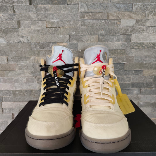 Air Jordan 5 x Off White "Sail" – Taille 45