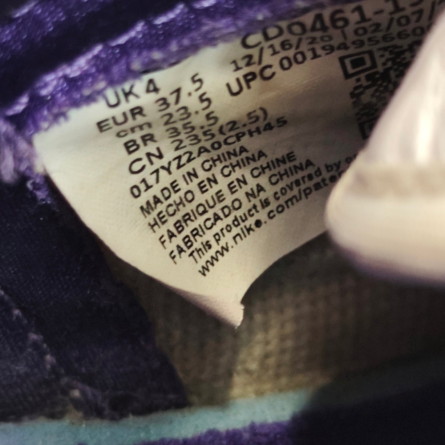 Air Jordan 1 High Court Purple – Taille 37.5