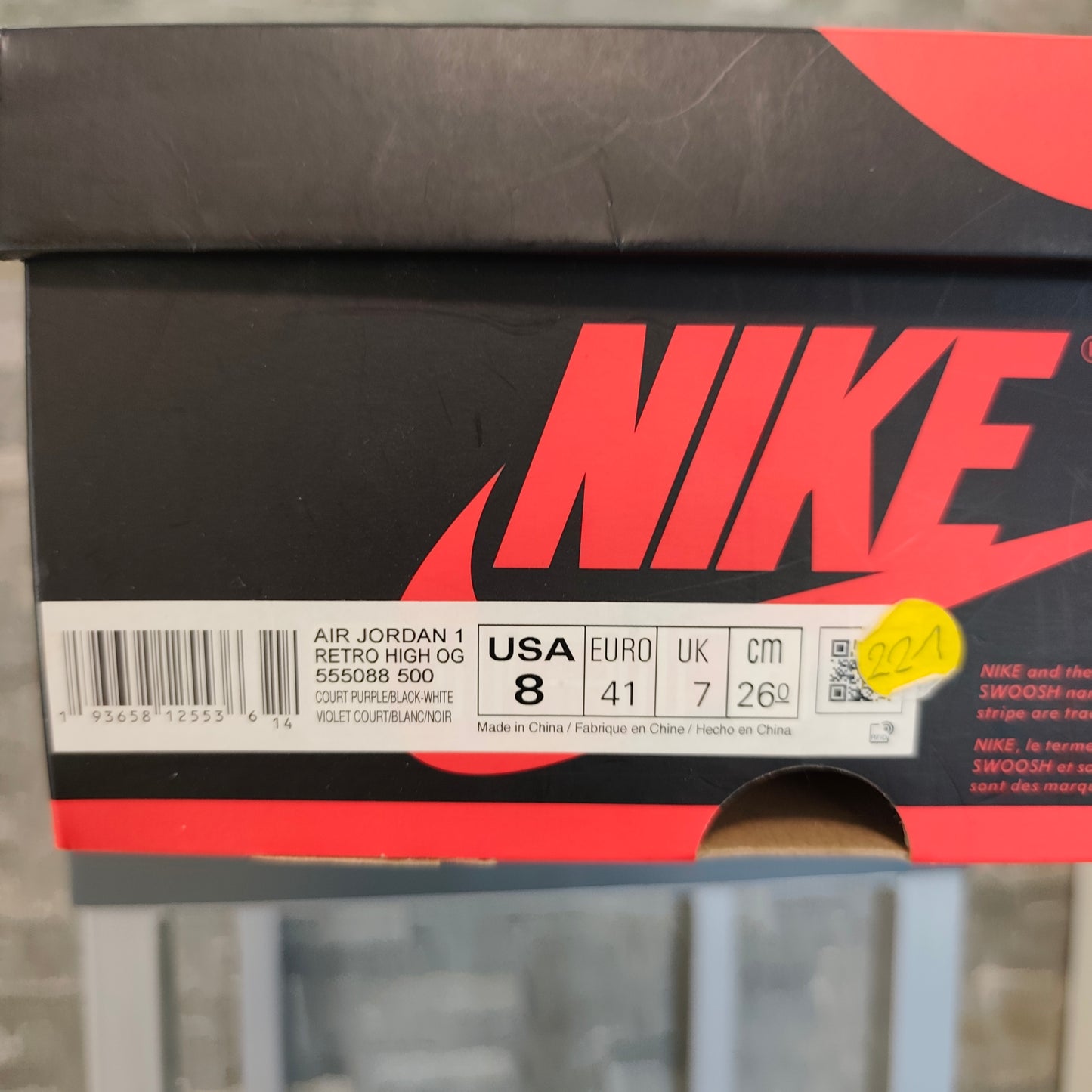 Air Jordan 1 High Court Purple – Taille 41