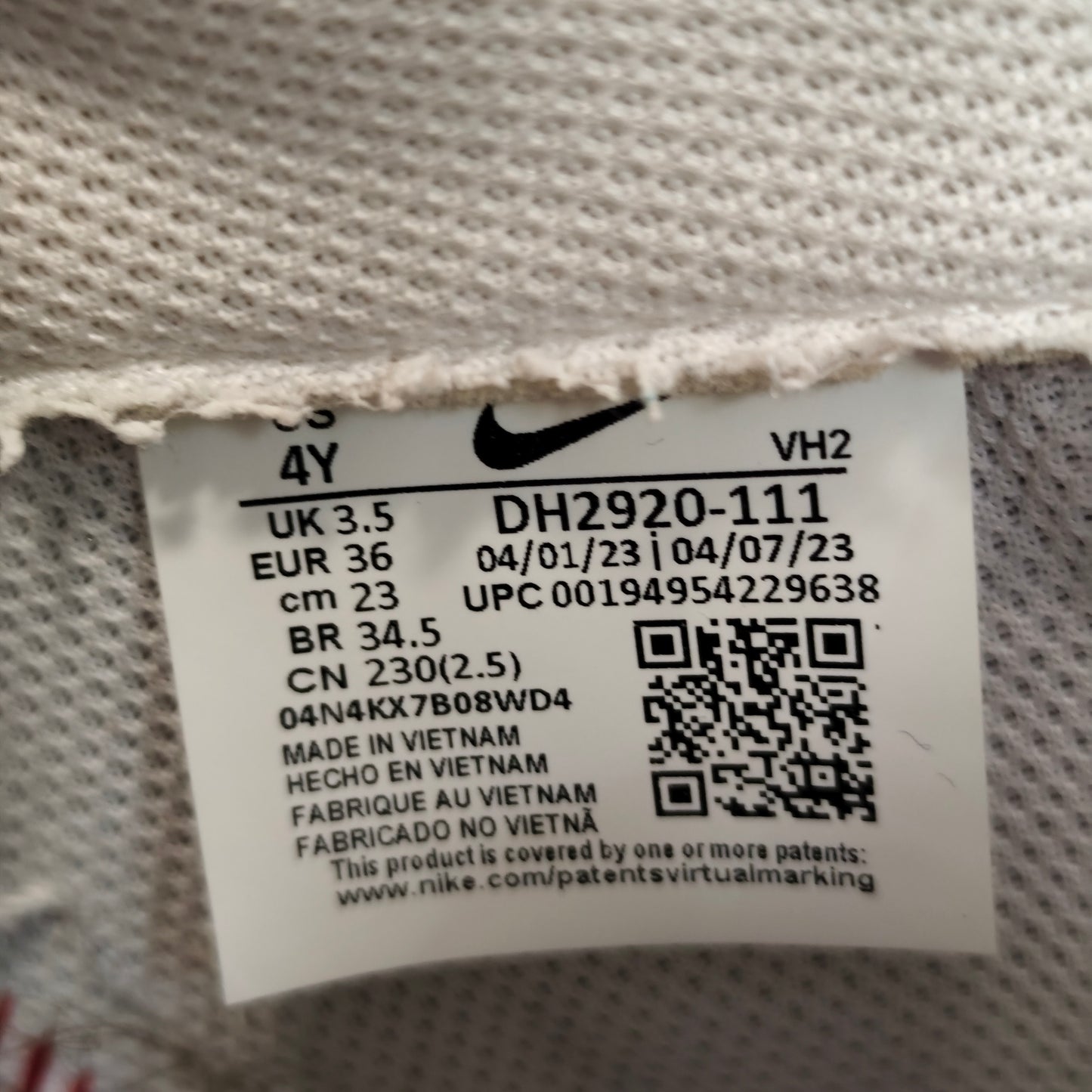 Nike Air Force 1 Low Triple White– Taille 36