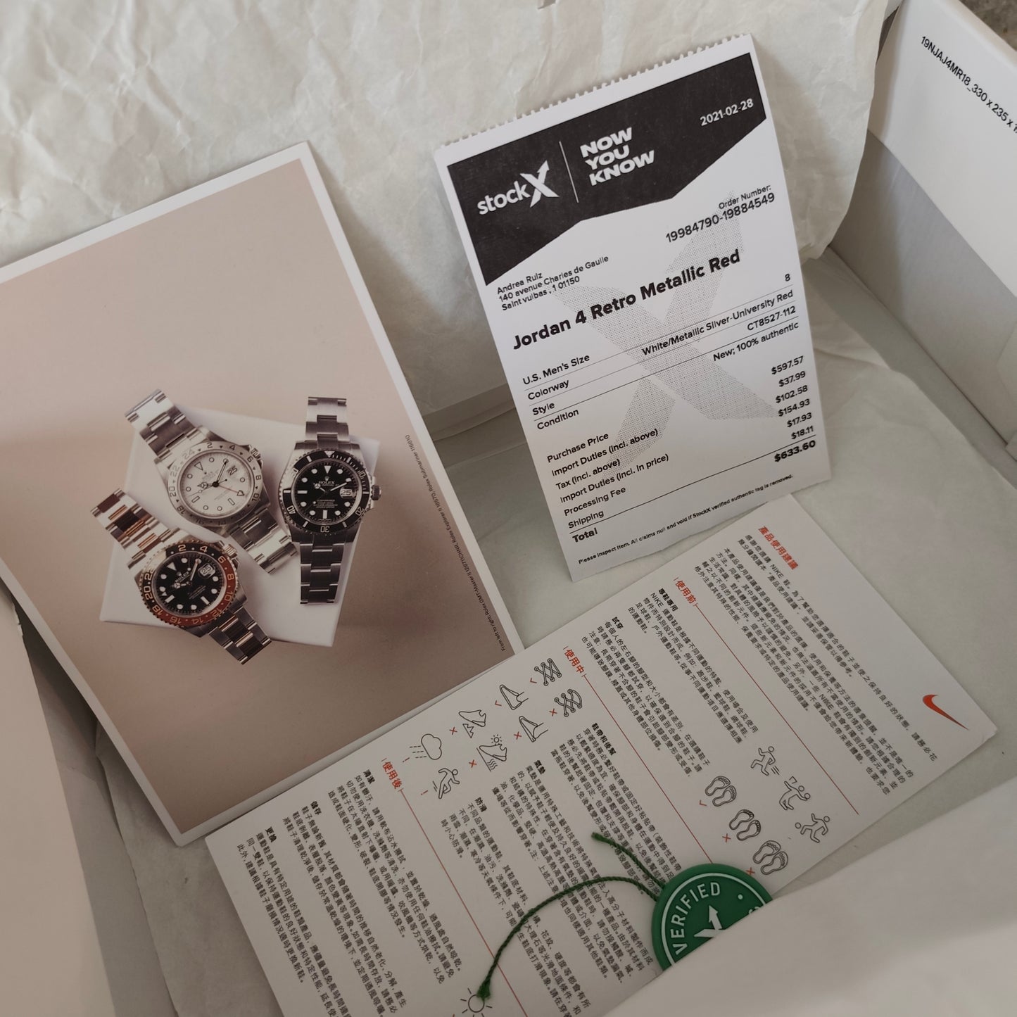 Air Jordan 4 Metallic Red – Taille 41