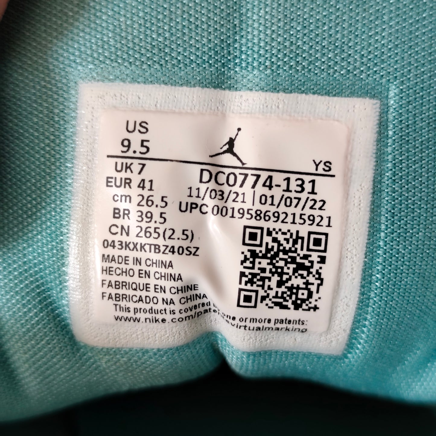 Air Jordan 1 Low Tropical Teal - Taille 41