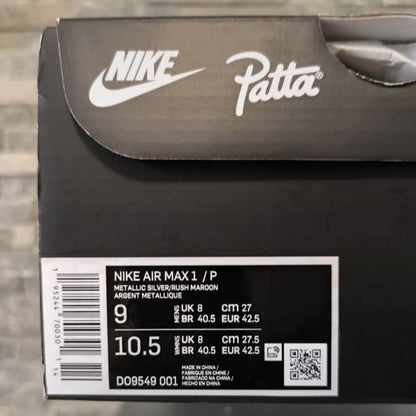 Nike Air Max 1 x Patta "Rush Maroon" – Taille 42,5