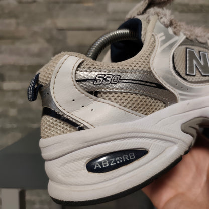 New Balance 530 White Silver Navy "Fluffy Laces" – Taille 39
