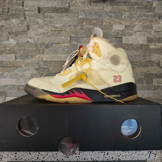 Air Jordan 5 x Off White "Sail" – Taille 45